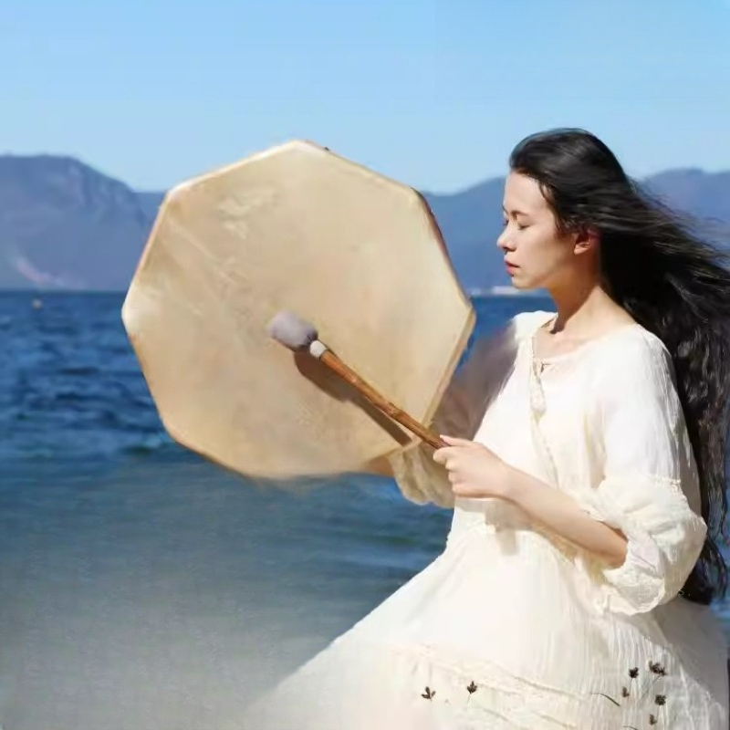Frame Drum Goat Skin - Goatskin Therapy Sound Drum Indonesian Healing