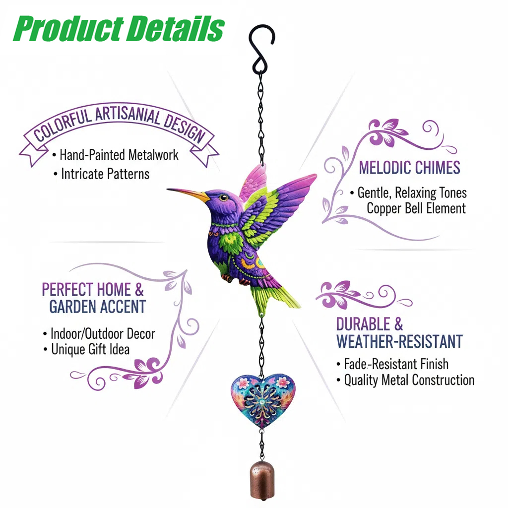 20 Inch Outdoor Metal Hummingb – Musical Instrument Chimes recenzja i cena